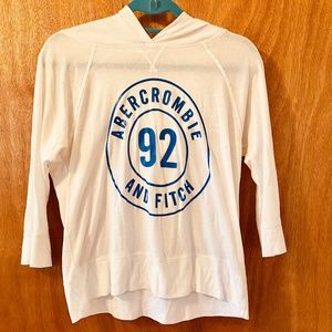 Abercrombie & Fitch Hoodie Shirt White and Blue!✨